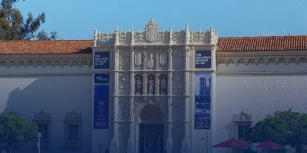 An exterior view of the San Diego Museum of Art.